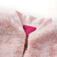 Vidaxl Detská bunda z umelej kožušiny jemná ružová 104