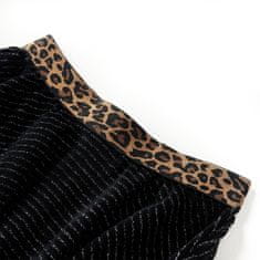 Vidaxl Detská sukňa s leopardím pásom čierna 116