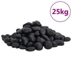 Vidaxl Leštené kamienky 25 kg čierne 2-5 cm