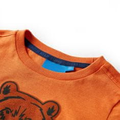 Vidaxl Detské tričko s dlhými rukávmi tmavooranžové 104