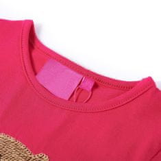 Vidaxl Detské tričko s dlhými rukávmi žiarivo ružové 128