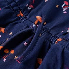 Vidaxl Detské šaty s potlačou hríbikov námornícke modré 92