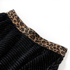 Vidaxl Detská sukňa s leopardím pásom čierna 104