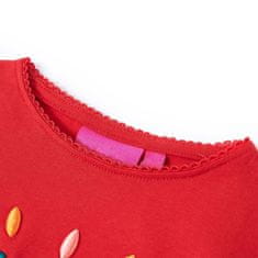 Vidaxl Detské tričko s dlhými rukávmi červené 140