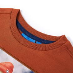 Vidaxl Detské tričko s dlhými rukávmi pálené oranžové 140