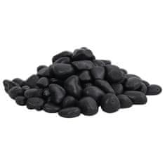 Vidaxl Leštené kamienky 25 kg čierne 2-5 cm