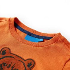 Vidaxl Detské tričko s dlhými rukávmi tmavooranžové 128