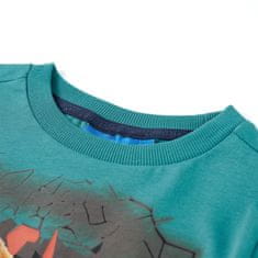 Vidaxl Detské tričko s dlhými rukávmi tmavá aqua 104