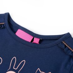 Vidaxl Detské tričko s dlhými rukávmi námornícke 140