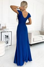 Numoco Dámske šaty 411-9 CRYSTAL, kráľovská modrá, XS