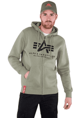 Alpha Industries  Pánska Mikina Basic Zip Hoody-Z Zelená M