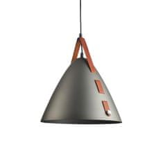 ACA ACA Lighting závesné svietidlo 1XE27 čierny kov plus koža D33XH100CM NAOMI HL41441P33BN