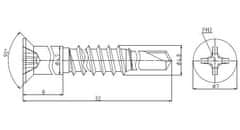 STREFA Samovrtný vrták 3,0 mm 7H 4,8x32 ZB - balenie 500 ks