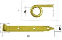 STREFA Pásový záves ZP 300 d 10, 300x3,0 d 10 mm, žltý - balenie 1 ks