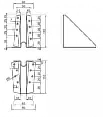 STREFA Podpera BV/P 05-41/120, 120 mm, ZAR - balenie po 1 ks