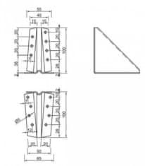 STREFA Podpera BV/P 05-40/100, 100 mm, ZAR - balenie po 1 ks