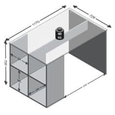 Petromila vidaXL FMD Pracovný stôl s bočnými policami 117x73x75 cm pieskovo-dubový