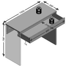 Petromila vidaXL FMD Stôl so širokou zásuvkou biely 100x40x80 cm