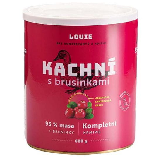 Louie konz. pre psy kačacie s brusnicami 800 g