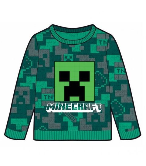 Fashion UK Detský sveter Minecraft Greencreeper 140 cm