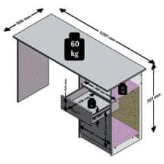 Petromila vidaXL FMD Stôl s 1 zásuvkou čierno-biely 123x50x76,5 cm