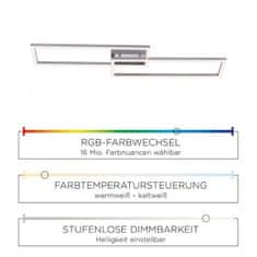 PAUL NEUHAUS LEUCHTEN DIREKT aj s JUST LIGHT LED stropné svietidlo farba oceľ, hranaté, geometrický štýl, Smart Home MEDION RGB plus 2700-5000K