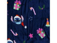 Disney DISNEY Stitch Modrý přehoz/deka, vánoční deka 175x215 cm OEKO-TEX