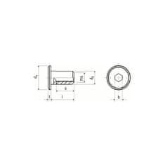 STREFA Matrica kĺbu. PL.HL. 17 M6x17 ZB 8 um - ZB min. 8 mikro - balenie 400 ks