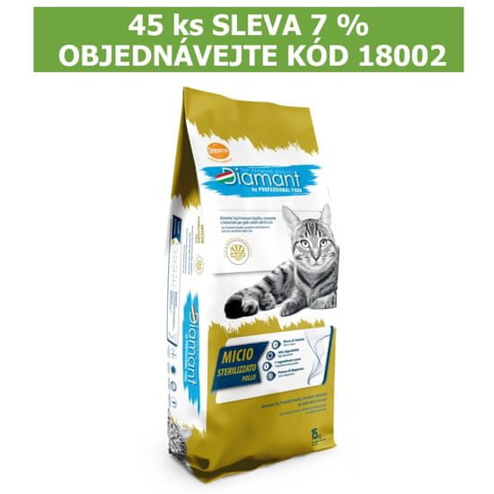 DIAMANT Cat Micio Sterilised Kuracie 15 kg