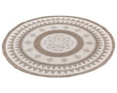 NORTHRUGS Kusový koberec Twin Supreme 105444 Linen kruh – na von aj na doma 140x140 (priemer) kruh