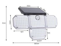 Verk  12322 Solárne 181 LED osvetlenie s PIR čidlo pohybu / súmraku, IP65, 2400mAh 3.7V