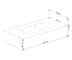 Akord Posteľ CLP 100x200 cm s matracom a roštom biela