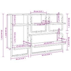Petromila vidaXL 4-dielna súpr. nástenných políc s tyčami dub sonoma komp. drevo