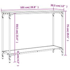 Vidaxl Konzolový stolík dub sonoma 101x30,5x75 cm kompozitné drevo