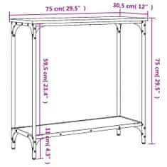 Vidaxl Konzolový stolík dymový dub 75x30,5x75 cm kompozitné drevo