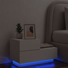 Petromila vidaXL Nočný stolík s LED svetlami biely 70x36x40,5 cm