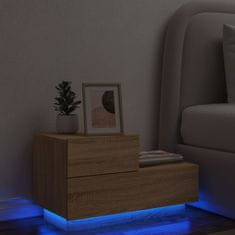 Petromila vidaXL Nočný stolík s LED svetlami dub sonoma 70x36x40,5 cm