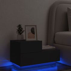 Petromila vidaXL Nočný stolík s LED svetlami čierny 70x36x40,5 cm