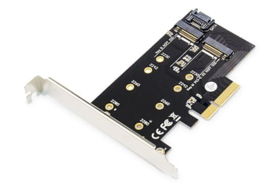 Digitus M.2 NGFF / NVMe SSD PCIexpress Add-On karta podporuje B, M a B + M Key, veľkosť 80,60,42 a 30 mm