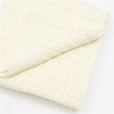 NEW BABY Bambusová pletená deka so vzorom 100x80 cm cream