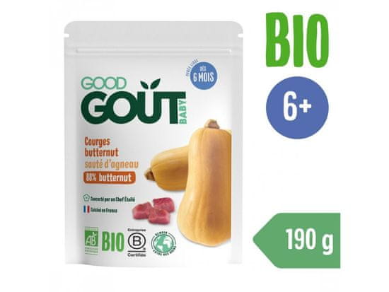 Príkrm zelenino-mäsový BIO Tekvica s jahňacím mäsom 120g Good Gout