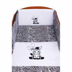 NEW BABY 3-dielne posteľné obliečky Zebra 100/135 bielo-čierne