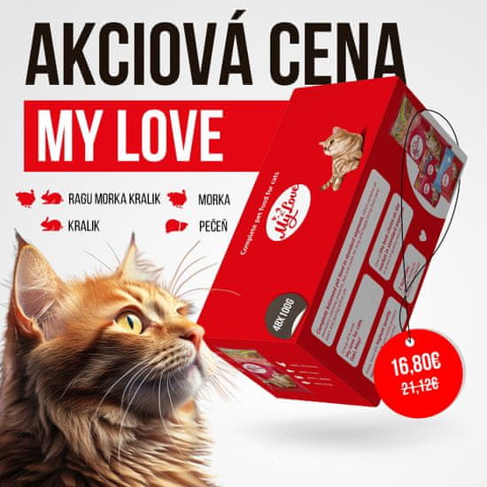 My Love Kapsičky pre mačky 4 príchute SET1 (48x100g) 4,8kg