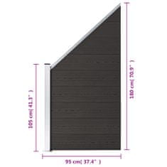 Vidaxl Plotový panel WPC 95x(105-180) cm čierny