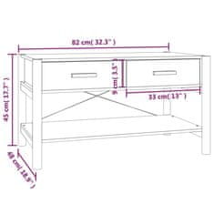 Vidaxl Konferenčný stolík biely 82x48x45 cm spracované drevo