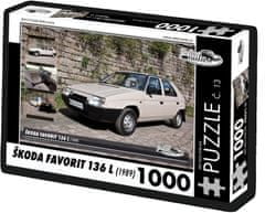 RETRO-AUTA© Puzzle č. 13 Škoda Favorit 136 L (1989) 1000 dielikov