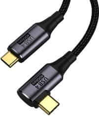 PremiumCord zahnutý kábel USB4 Gen 3x2 40Gbps 8K@60Hz 240W Thunderbolt 3, 0,3m