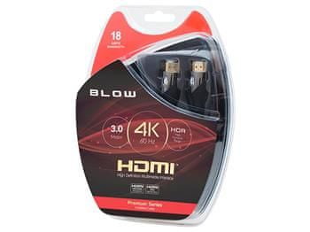 Blow Kábel HDMI-HDMI 3,0 m PREMIUM, black, gold, 4K 2.0