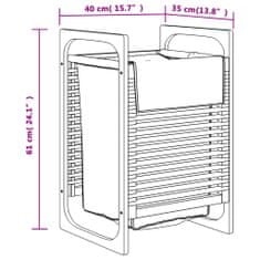 Vidaxl Kôš na bielizeň so sivým vreckom 32x30x36,5 cm bambus