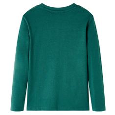 Vidaxl Detské tričko s dlhými rukávmi zelené 140